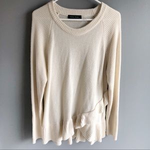 Ivanka Trump Cream Ruffle Sweater